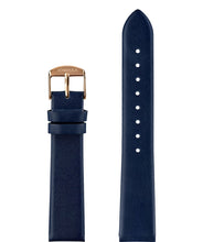 Load image into Gallery viewer, E3.1165 Jowissa 18mm, Plain Mat Watch Strap blue, Genuine Leather Front View - Mattes Uhrenarmband, blau, echtes Leder, Vorderseite - Bracelet, bleu, cuir véritable, Vue de face - Mat Cinturino, blu, cuoio genuino, vista frontale - Llanura Mat correa de reloj, azul, cuero auténtico, Vista de frente