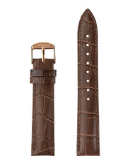 تحميل الصورة في عارض المعرض، Front View of 18mm Brown / Rose Mat Alligator Watch Strap E3.1463.L by Jowissa
