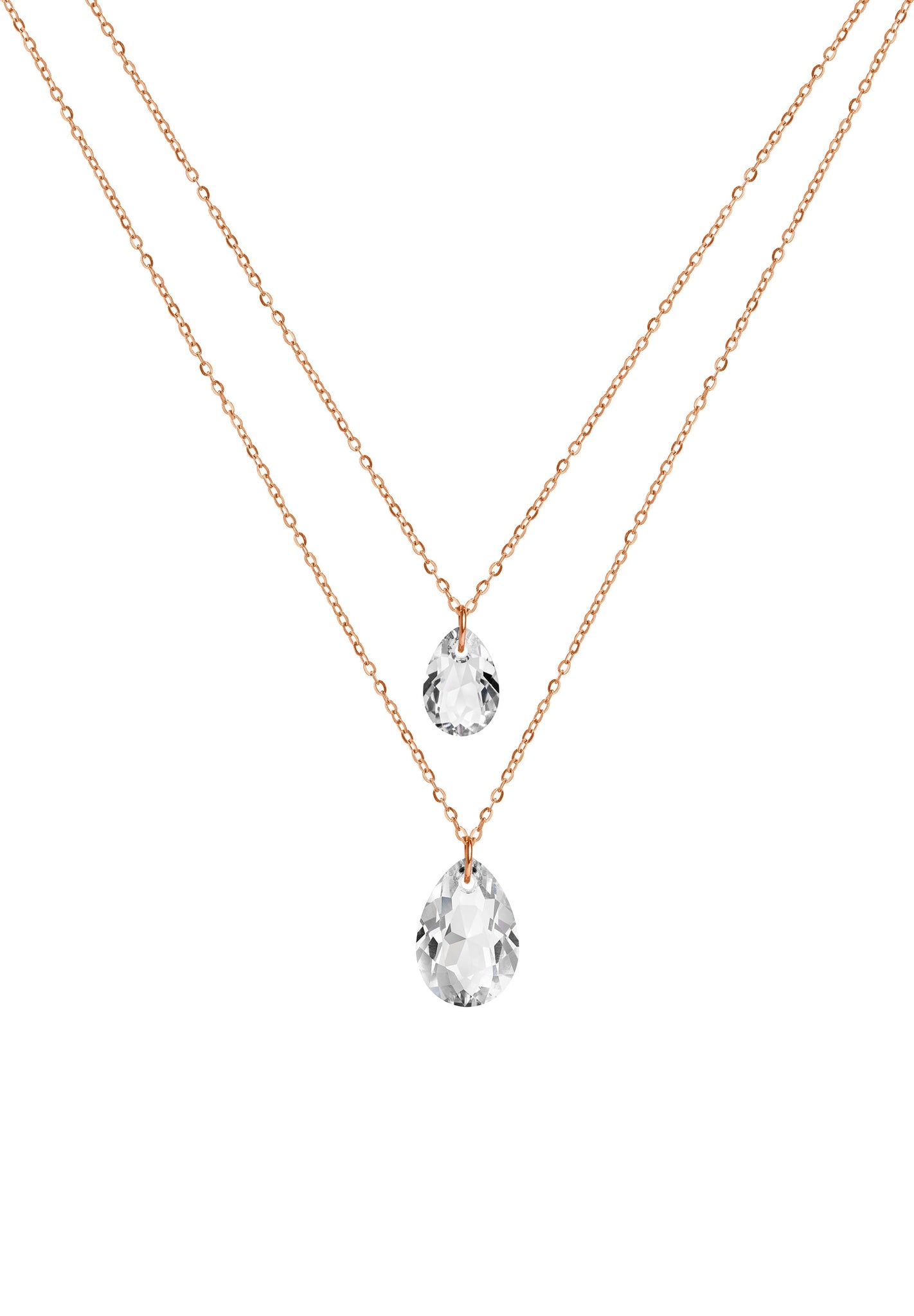 Facet Pear Pendant Necklace JS.0046